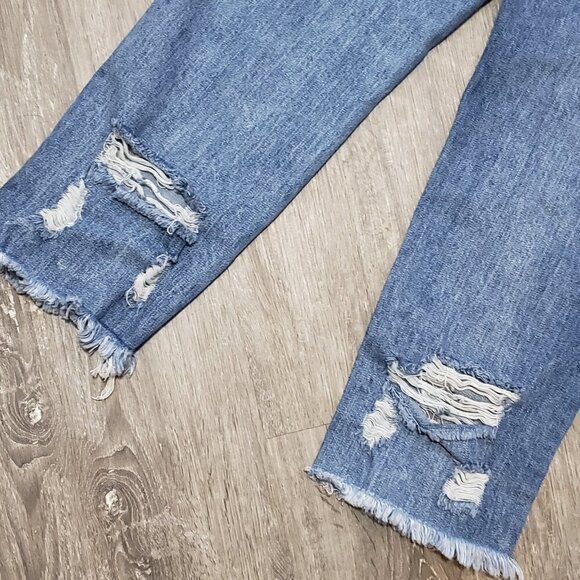 Uppertendom * Relaxed Light Wash Destroyed Jeans M - Picture 6 of 12